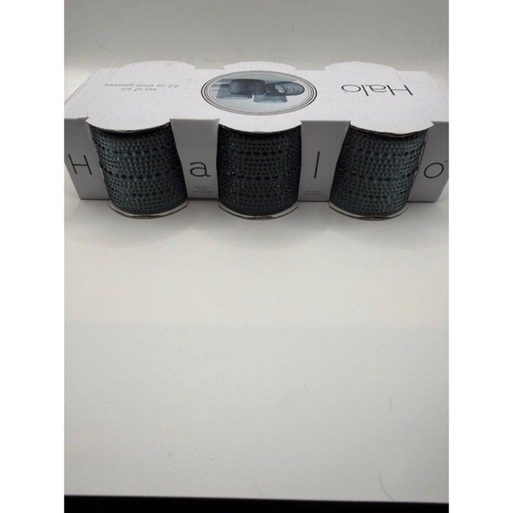 Textured Smoke Gray Glass Set of 6 Shot Glasses 2.2 oz Barware New in Box